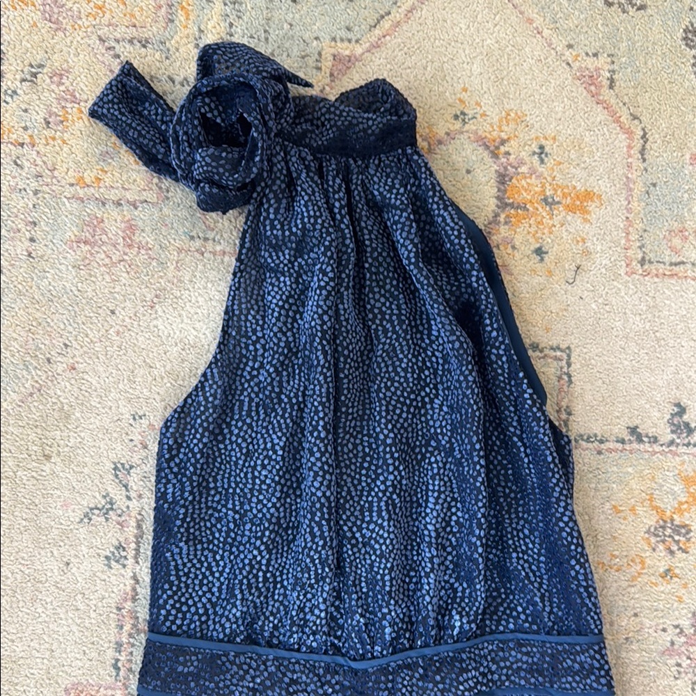 Anthropologie Midnight Blue Halter Dress